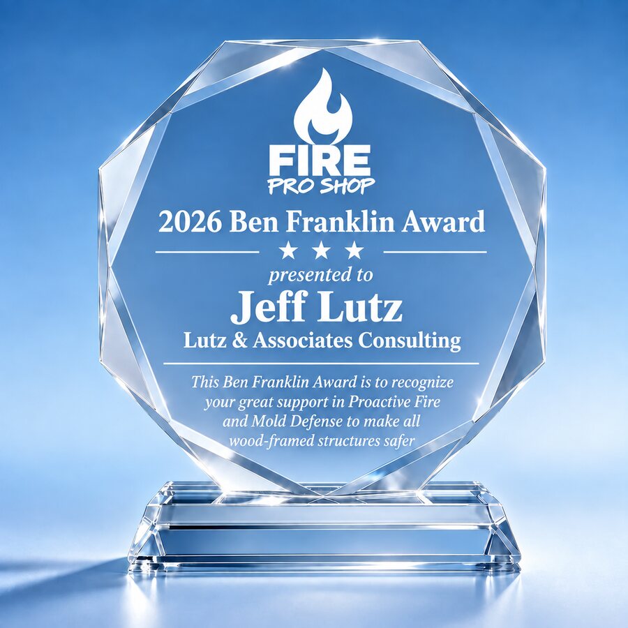 2026 Ben Franklin Award crystal presented to Jeff Lutz, Lutz & Associates Consulting