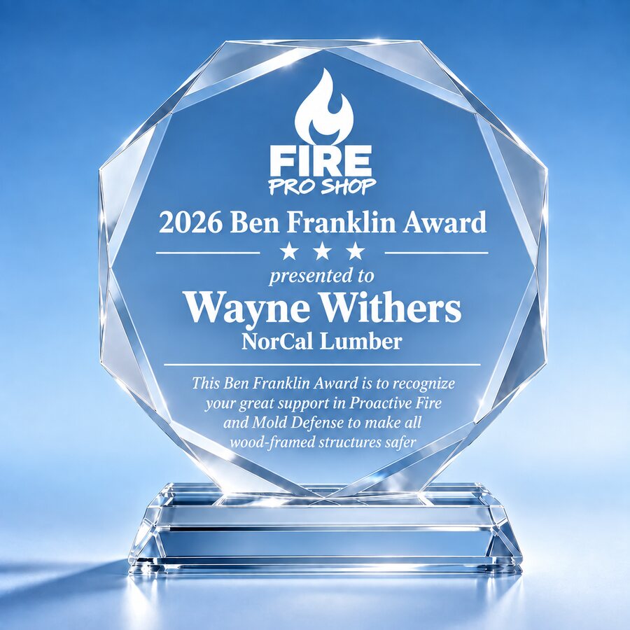 2026 Ben Franklin Award crystal presented to Wayne Withers, NorCal Lumber